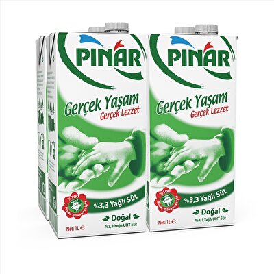Pınar %3,3 Yağlı Süt 4x1 L