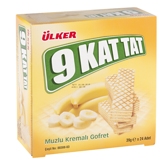resm Ülker 9 Kat Muz Aromalı Lüks Gofret 39 g 24'lü