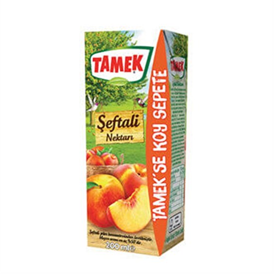 resm Tamek Şeftali Meyve Nektar 200 ml 27 Adet