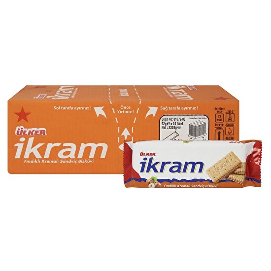 resm Ülker İkram Fındık Kremali Sandviç 84 g 24'lü