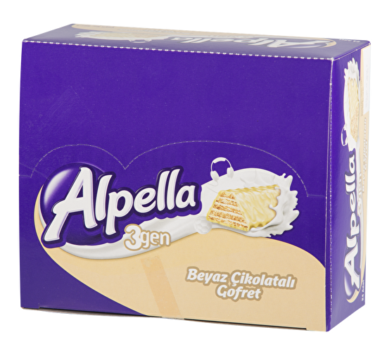 resm Alpella 3Gen Beyaz Çikolatali Gofret 28 g 24'lü