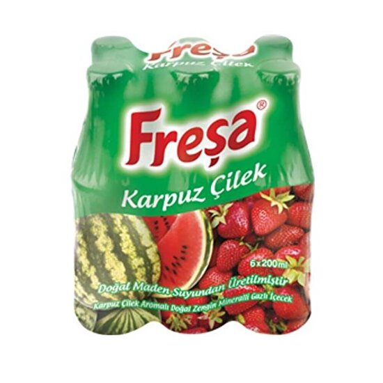 resm Freşa Karpuz Çilek Aromalı Maden Suyu 200 ml 6'lı