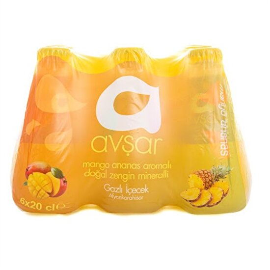 resm Avşar Mango&Ananas Aromalı Maden Suyu 200 ml 6'lı