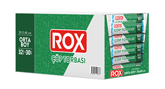 resm Rox Çöp Torbası Orta Boy 55x60 cm 30'lu