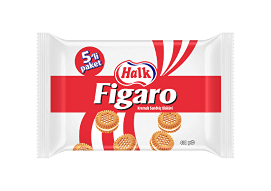 resm Halk Figaro Vanilya Kremalı Bisküvi 5x80 g