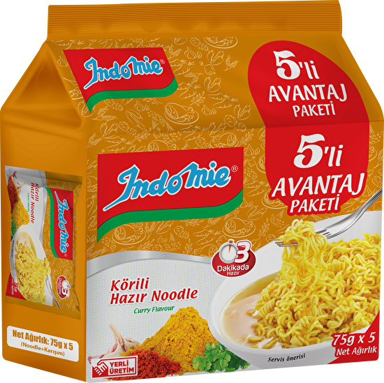 resm Indomie Körı Aromalı Noodle 5'li Paket 375 g