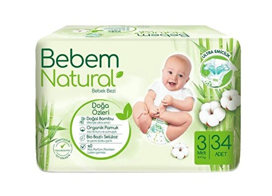 resm Bebem Natural Jumbo 3 Midi 34'lü