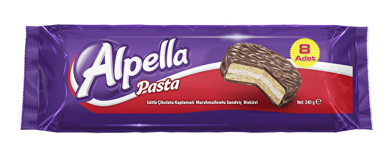 resm Alpella Sütlü Çikolata Kaplamalı Sandviç Bisküvi 240 g