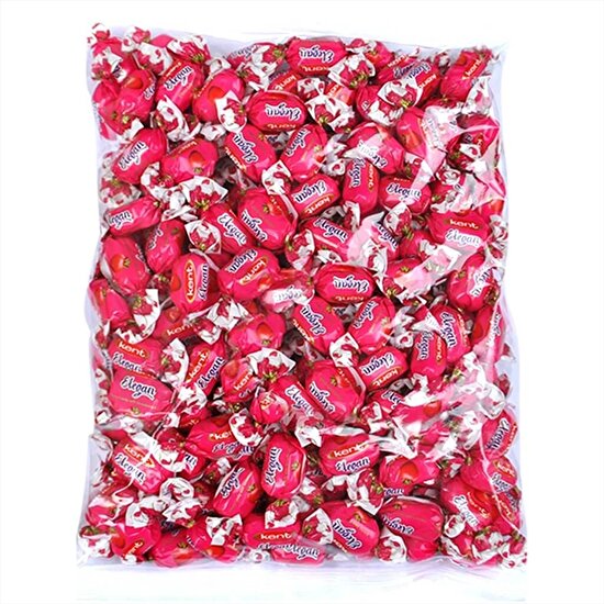 resm Kent Elegan Çilek Dolgulu Toffe Şeker 1 Kg
