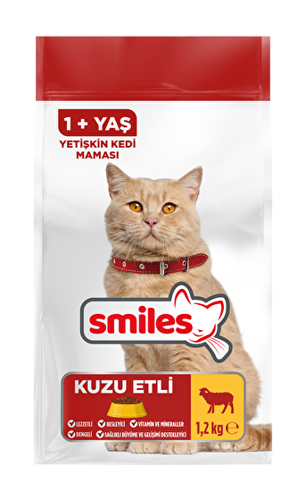 resm Smiles Kuzu Etli Yetişkin Kedi Maması 1,2 Kg