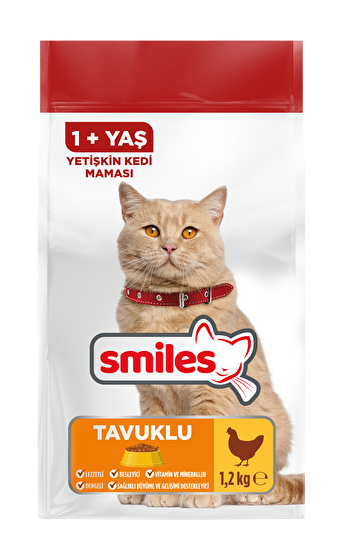 resm Smiles Tavuklu Yetişkin Kedi Maması 1,2 Kg
