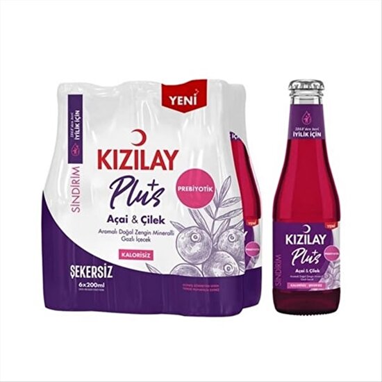 resm Kızılay Açai & Çilek Plus 200 ml 6'lı