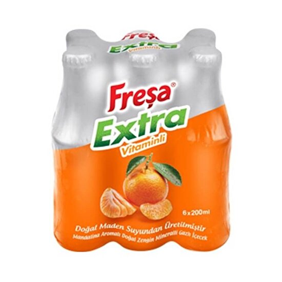 resm Freşa Extra Mandalina Aromalı Maden Suyu 200 ml 6'lı