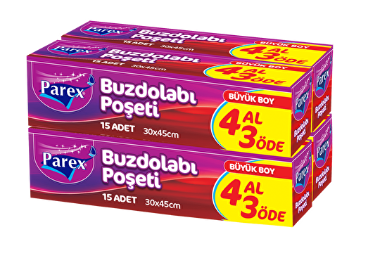 resm Parex Büyük Boy Buzdolabı Poşeti 15'li 4 Al 3 Öde