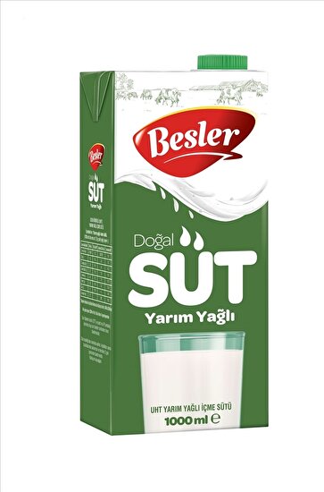 resm Besler Yarım Yağlı Uht Süt 1 L