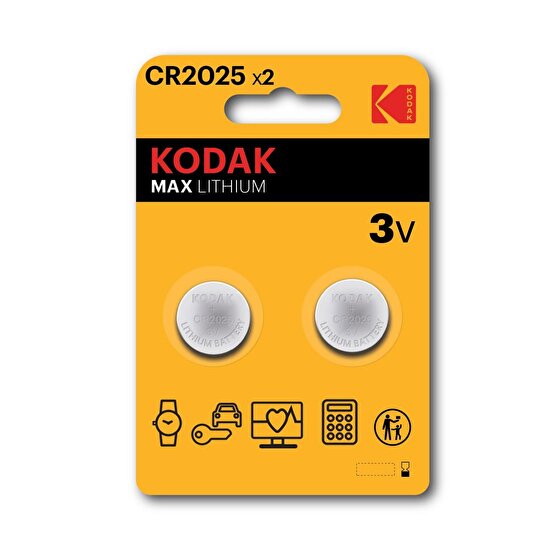 resm Kodak 2 Adet Cr2025 Lıtyum Para Pıl