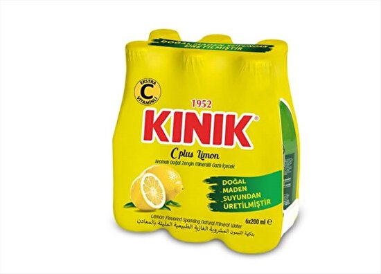 resm Kınık C+ Limon Aromalı Maden Suyu 200 ml 6'lı