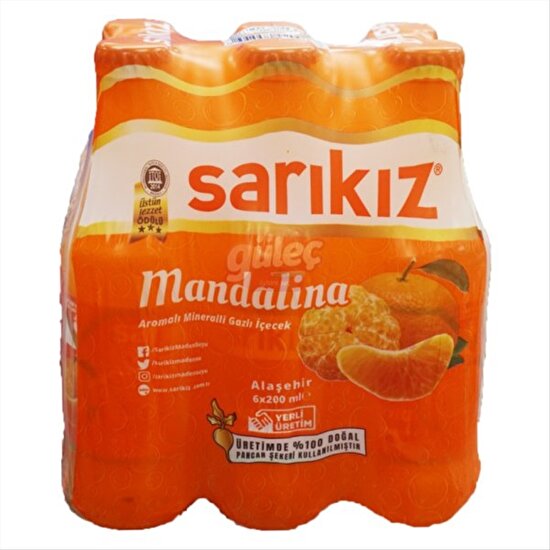 resm Sarıkız Mandalina Aromalı Maden Suyu 200 ml 6'lı