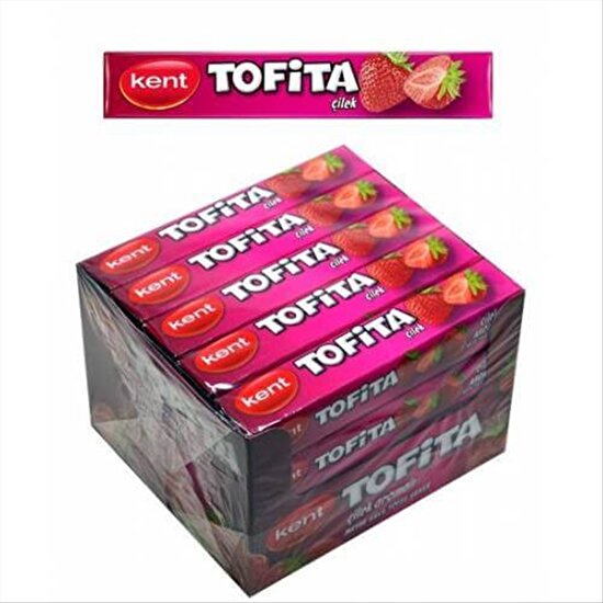 resm Kent Tofita Çilek Aromalı Şeker 47 g 20'li