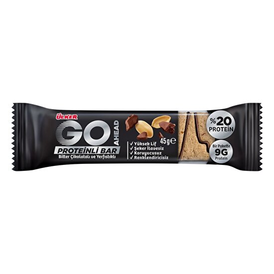 resm Ülker Go Ahead Yer Fıstıklı Protein Bar 45g