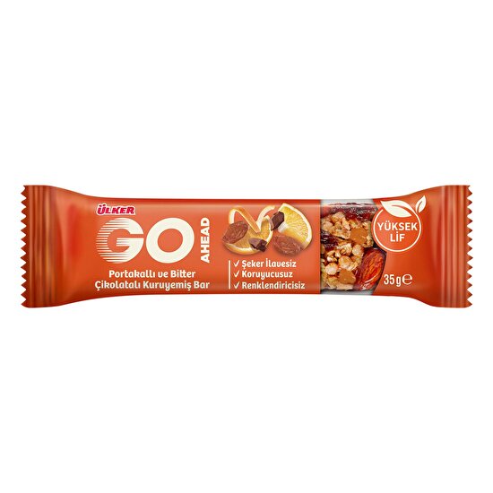 resm Ülker Go Ahead Portakallı Üzümlü Kuruyemiş Bar 35g