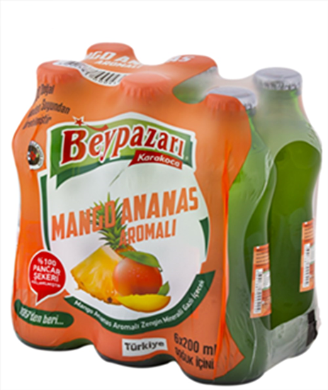 resm Beypazarı Mango Ananas Aromalı Maden Suyu 200 ml 6'lı