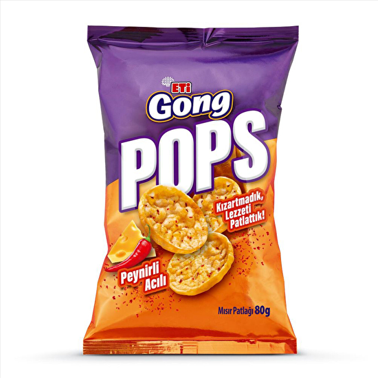 resm Eti Gong Pops Peynir Acılı Mısır Patlağı 80 g