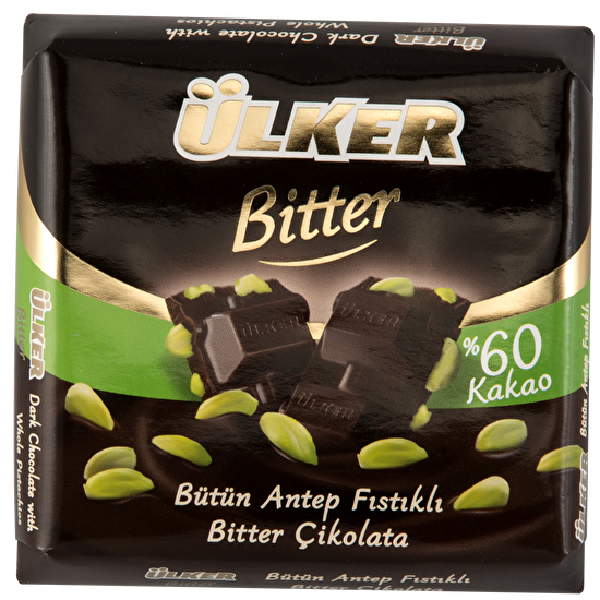 resm Ülker Çikolata Kare Bitter Fıstıklı 65 g