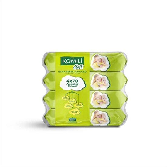 resm Komili Soft Islak Havlu 4x70'li