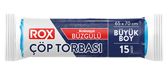 resm Rox Çöp Torbası Büzgülü Büyük Boy 65 x 70 cm 15'li