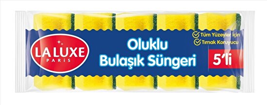 resm La Luxe Paris Oluklu Bulaşık Sünger 5'li