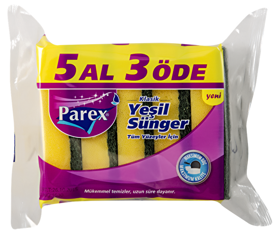 resm Parex Klasik Oluklu Sünger 5'li