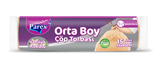 resm Parex Büzgülü Vanilya Orta Boy Çöp Torbası 15'li