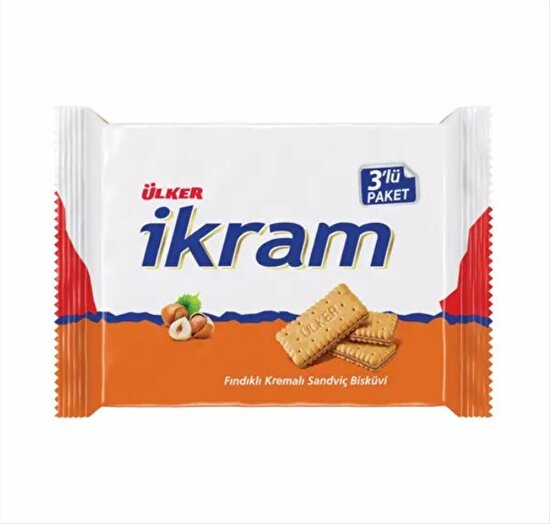 resm Ülker İkram Kremalı Bisküvi Fındıklı Multipack 3x84 g