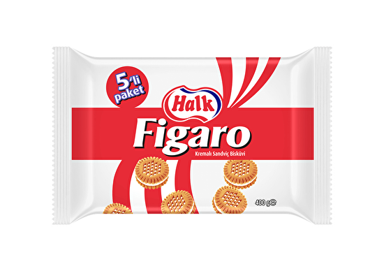 resm Halk Figaro Vanilya Kremalı Bisküvi 5x80 g