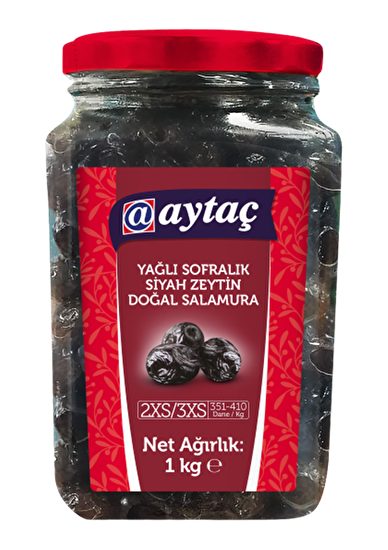 resm Aytaç Yağlı Siyah Zeytin (2XS-3XS) 351-410 1 kg