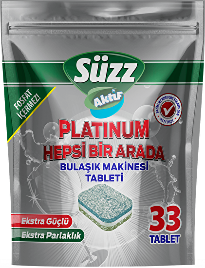 resm Süzz Aktif Platinum Bulaşık Makinesi Tableti 33'lü