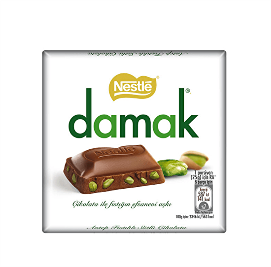 resm Nestle Damak Antep Fıstıklı Sütlü Çikolata 60 g