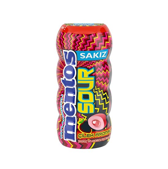 resm Mentos Ekşi Çilek Aromalı Draje Sakız 30 G