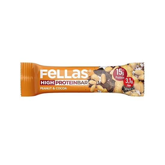 resm Fellas Yer Fıstıklı ve Kakaollu Protein Bar 45 G