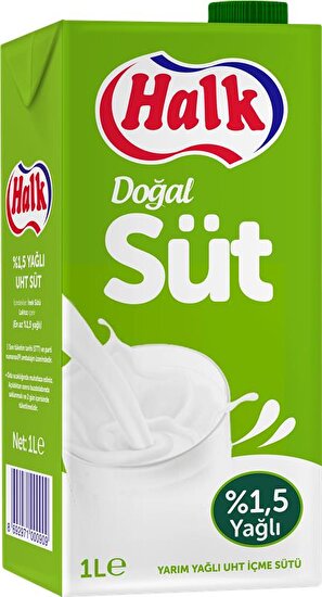 resm Halk Yarım Yağlı UHT Süt 1 L