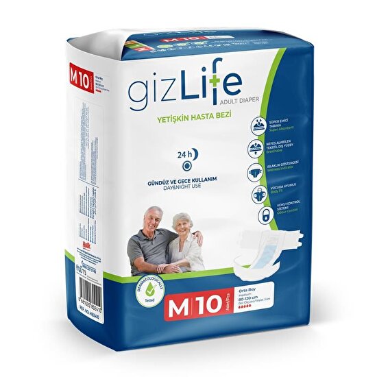 resm Gizlife Hasta Bezi Medium 10'lu
