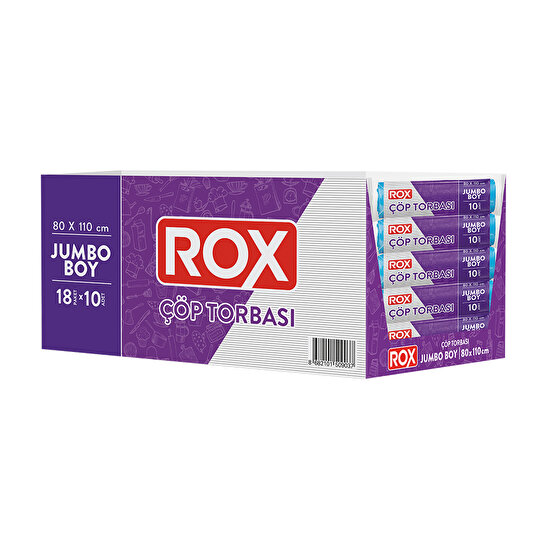 resm Rox Çöp Torbası Jumbo Boy 80X110 Cm 10’Lu