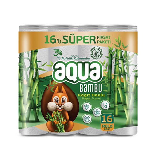 resm Aqua Bambu Kağıt Havlu 16’lı