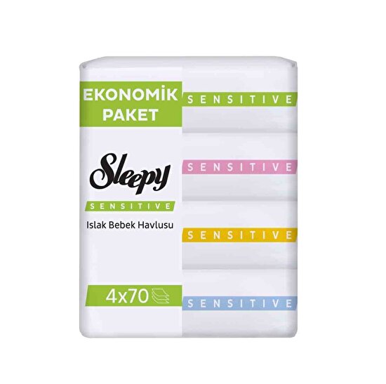 resm Sleepy Sensitive Islak Havlu 4x70'li