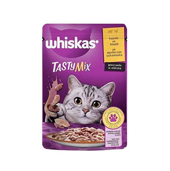 resm Whiskas Tasty Mix Kuzulu Hindili Kedi Maması 85 gr