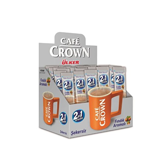 resm Ülker Cafe Crown 2'si1 Arada Şekersiz Fındıklı 24x11 g