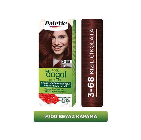 resm Palette Kalıcı Doğal Renkler 3-68 Kızıl Çikolata Saç Boyası