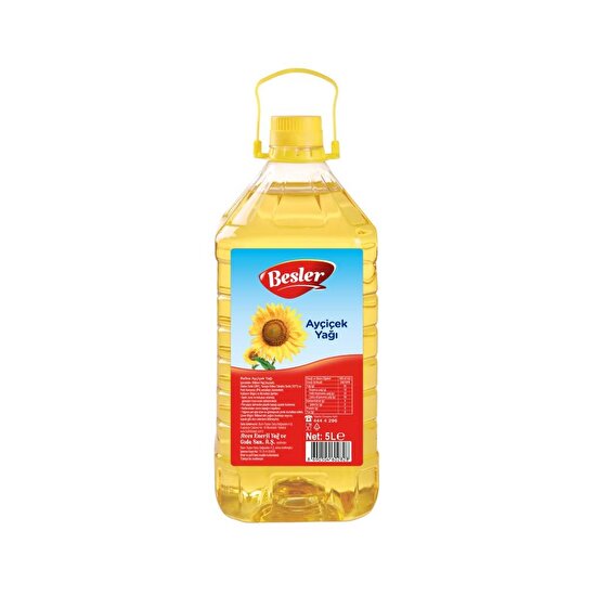 resm Besler Ayçiçek Yağı Dar Ağız Pet 5 L