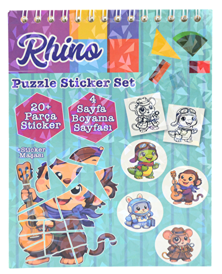 resm Rhıno Puzzle Stıcker Seti